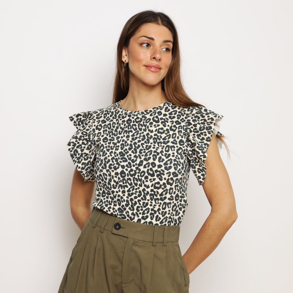 BASEMENT - Polo Manga Corta con Volantes Basement Algodón Mujer