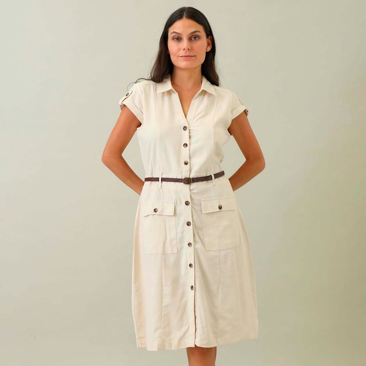 APOLOGY - Vestido Corto Lino Mujer Apology