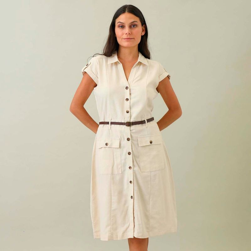 APOLOGY - Vestido Corto Lino Mujer Apology