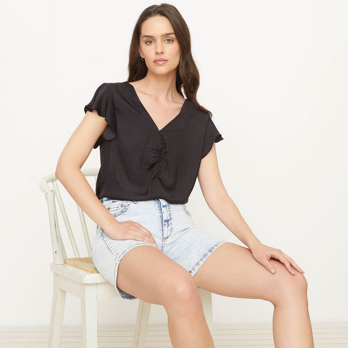 UNIVERSITY CLUB - Blusa Manga Corta Casual Mujer University Club