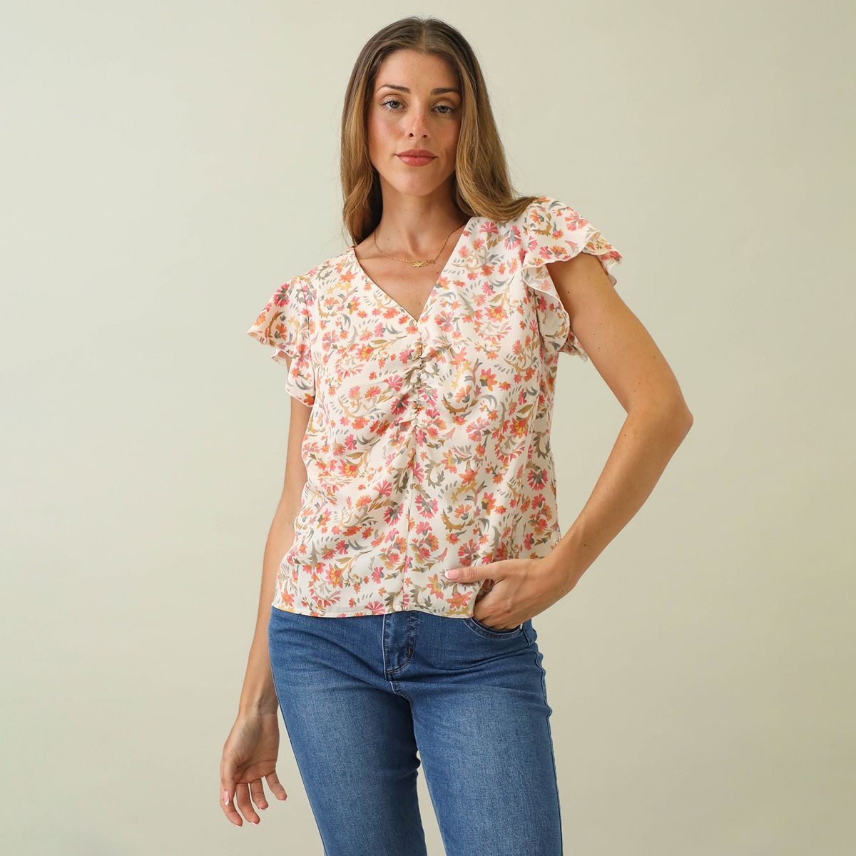 UNIVERSITY CLUB - Blusa Manga Corta Casual Mujer University Club