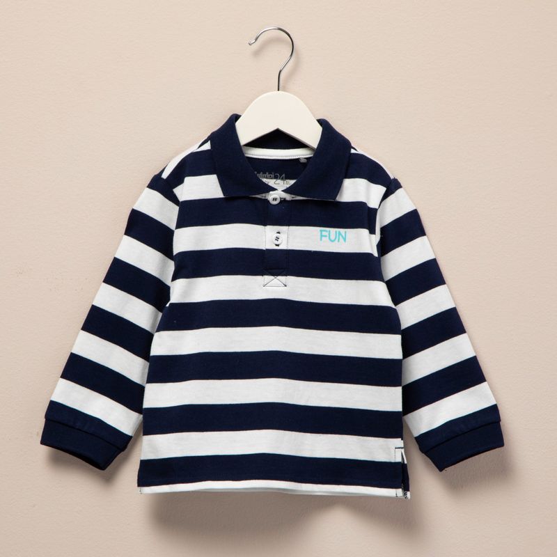 YAMP - Polo Manga Larga Yamp Casual Algodón Bebé Niño Rayada