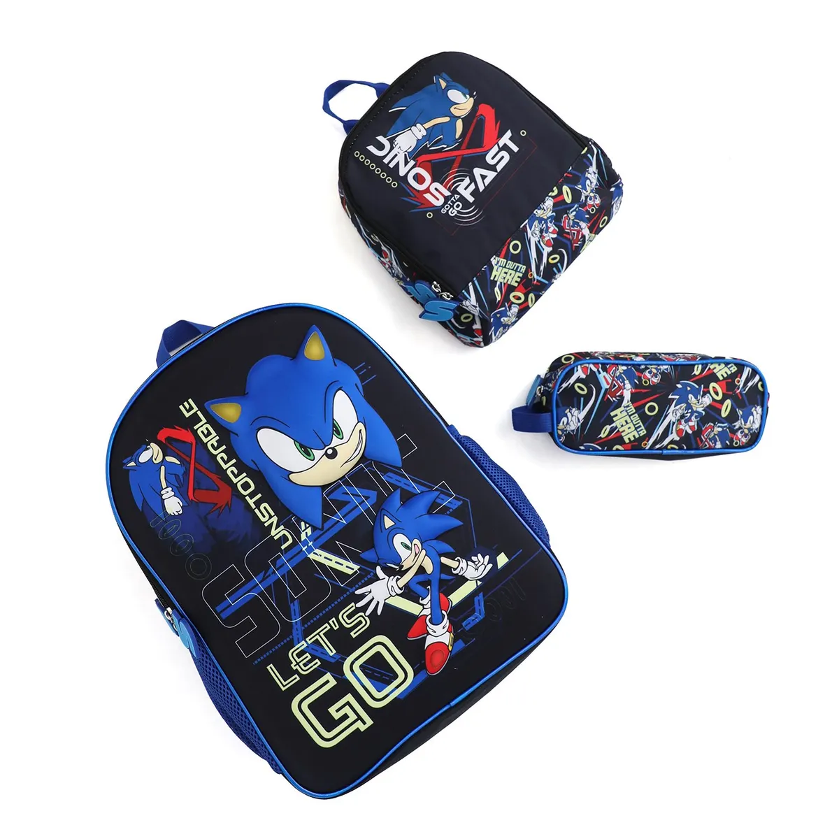 SONIC - Mochila Niño Pack x3 Sonic