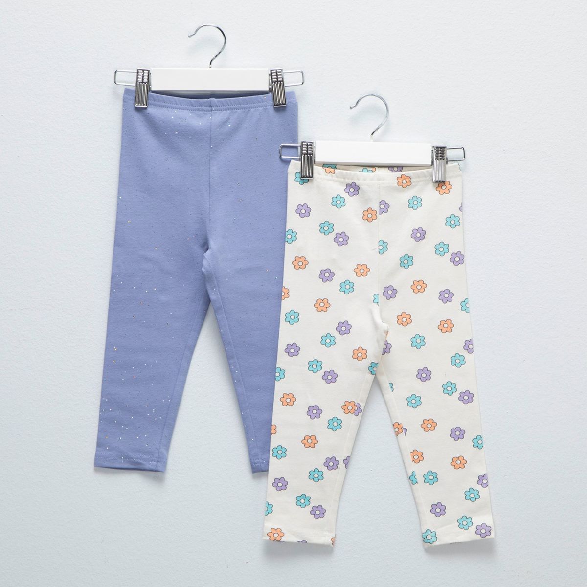 YAMP - Pack de 2 Leggins Yamp Algodón Bebé Niña Estampado y Liso