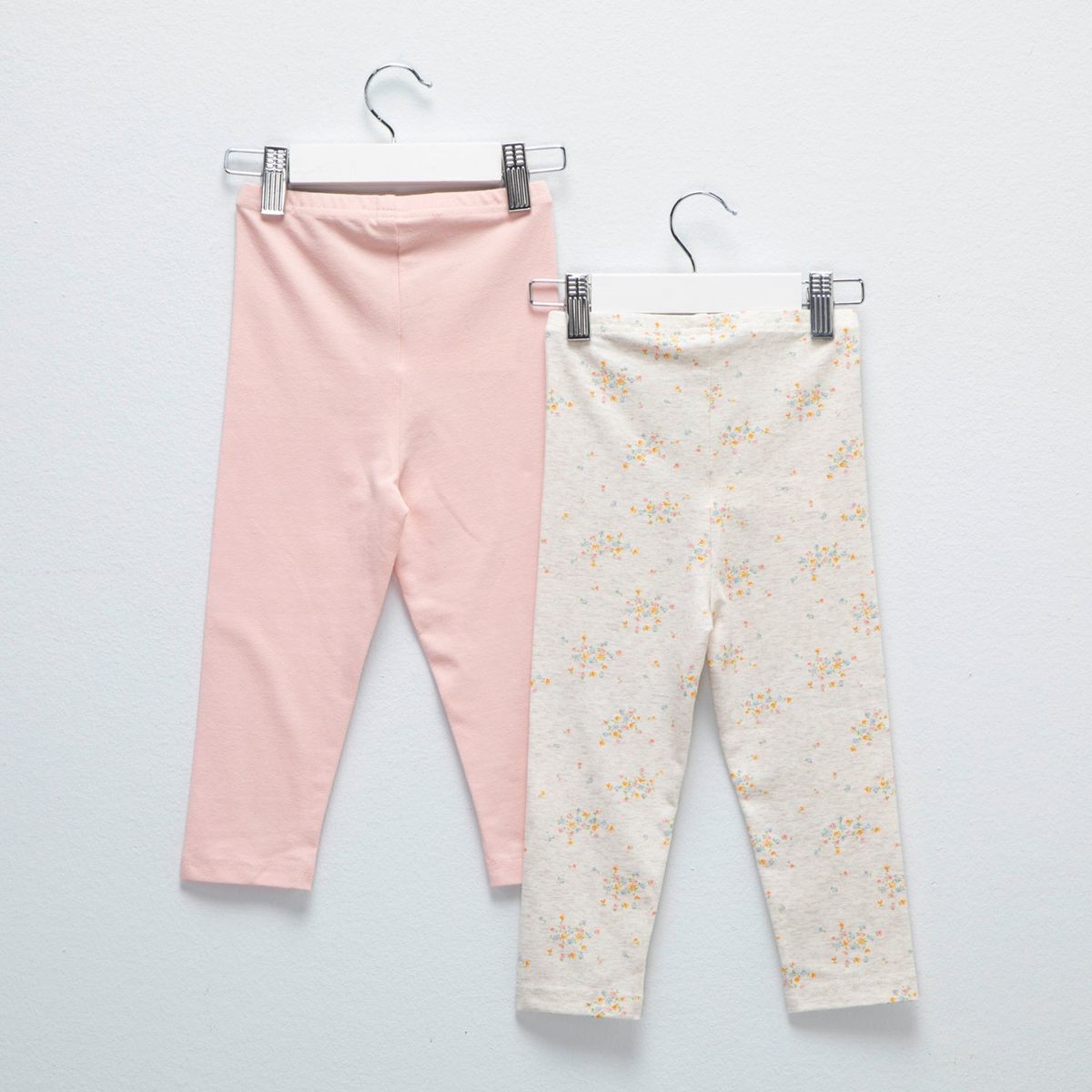 YAMP - Pack de 2 Leggins Yamp Algodón Bebé Niña Estampado y Liso