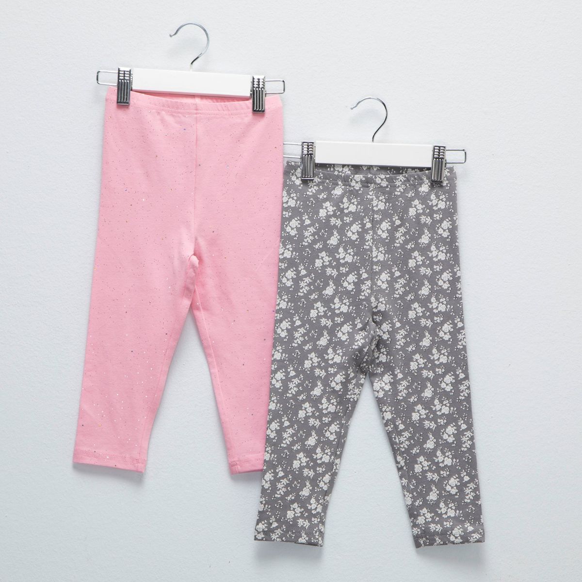YAMP - Pack de 2 Leggins Yamp Algodón Bebé Niña Estampado y Liso