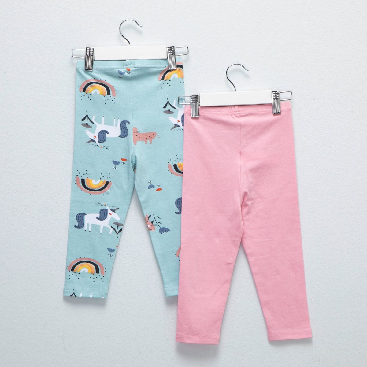 YAMP - Pack de 2 Leggins Yamp Algodón Bebé Niña Estampado y Liso