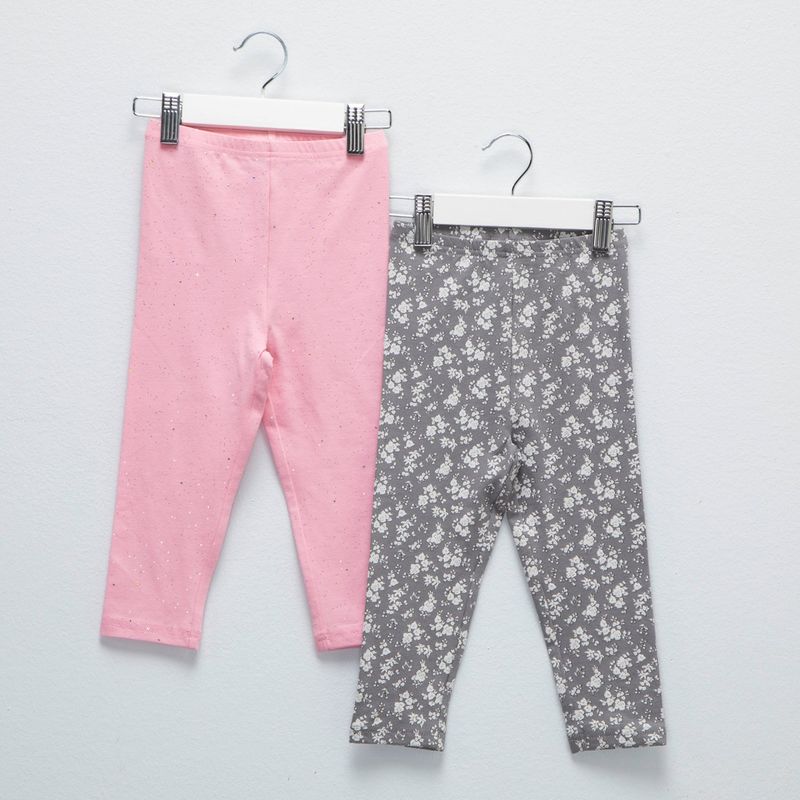 YAMP - Pack de 2 Leggins Yamp Algodón Bebé Niña Estampado y Liso