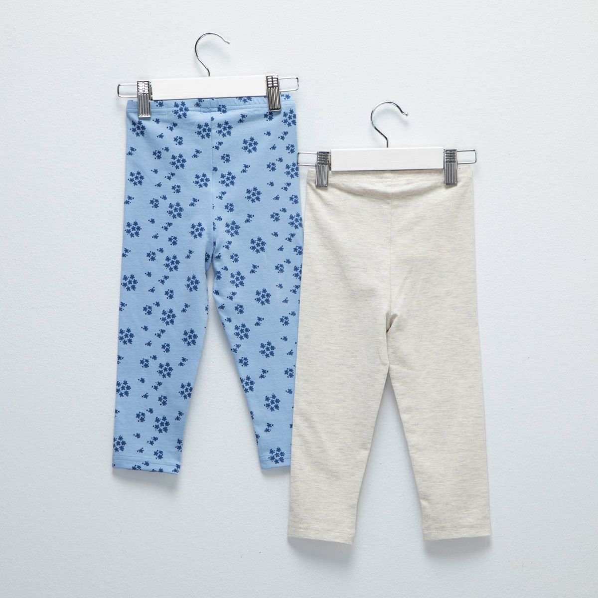 YAMP - Pack de 2 Leggins Yamp Algodón Bebé Niña Estampado y Liso