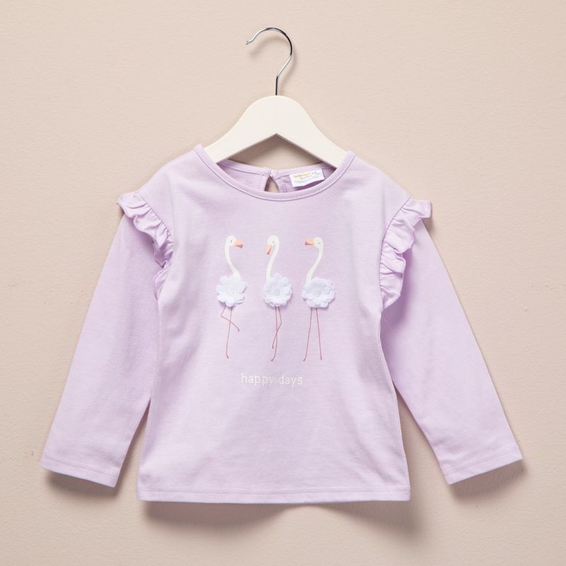 YAMP - Polo Manga Larga Algodón Bebé Niña Yamp Estampada