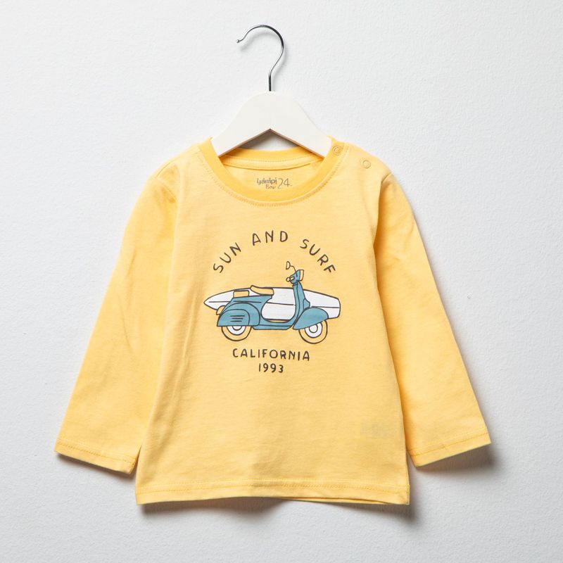 YAMP - Polo Yamp Manga Larga Estampada Bebé Niño Algodón