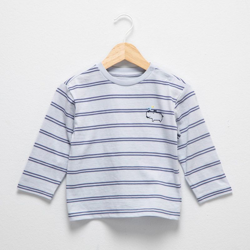YAMP - Polo Yamp Casual Algodón Bebé Niño Rayas Manga Larga