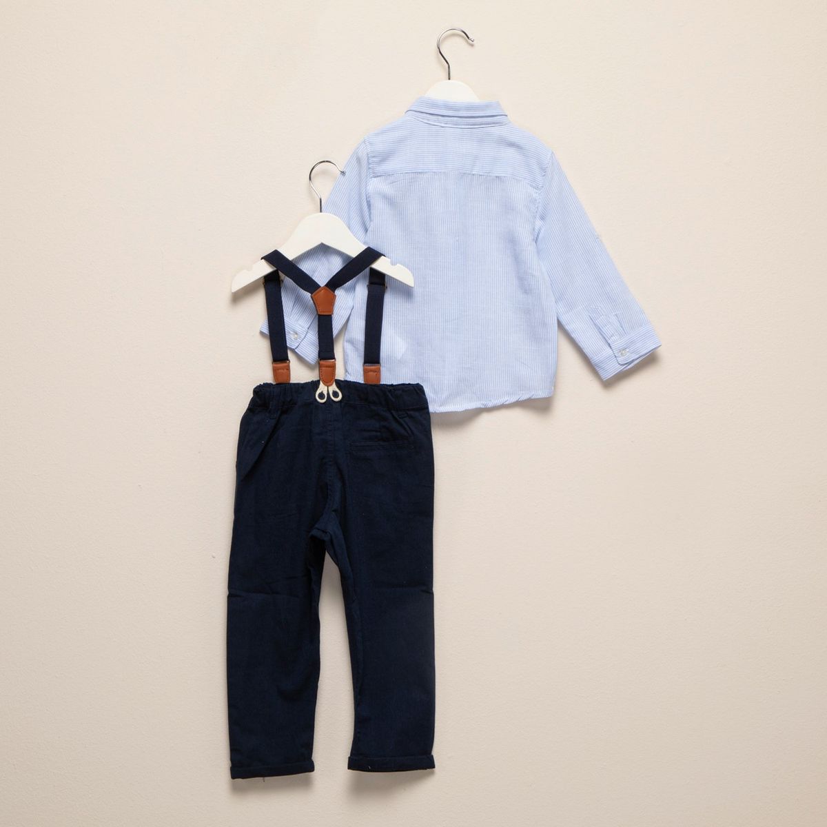 CONIGLIO - Conjunto Coniglio Algodón Rayado Bebé Niño con Tirantes