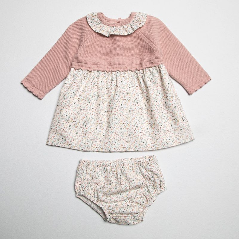 CONIGLIO - Vestido Algodón Coniglio Pack 2 Piezas Bebé Niña Manga Larga