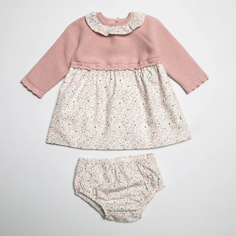 CONIGLIO - Vestido Algodón Coniglio Pack 2 Piezas Bebé Niña Manga Larga