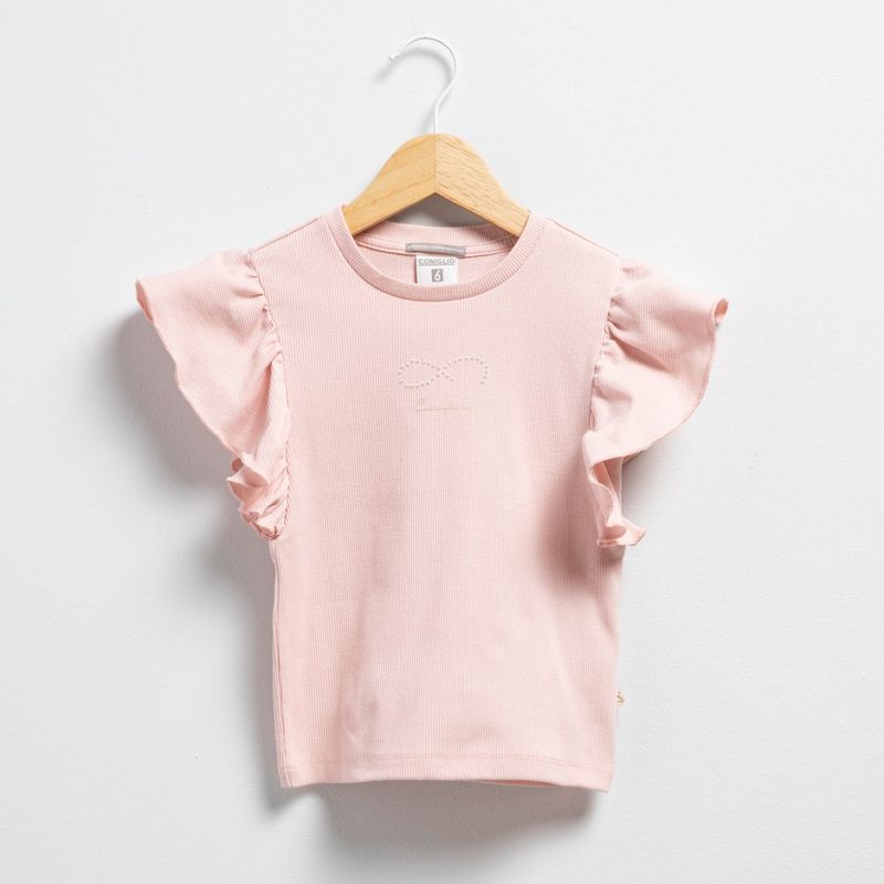 CONIGLIO - Polo Coniglio Manga Corta con Volantes Niña Algodón