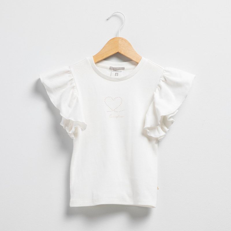 CONIGLIO - Polo Coniglio Manga Corta con Volantes Niña Algodón