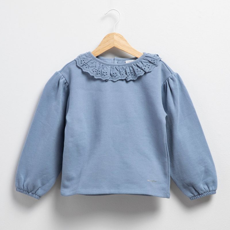 CONIGLIO - Polera Coniglio Casual Niña Manga Larga Algodón Cuello Encaje