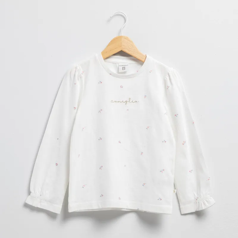 CONIGLIO - Polo Coniglio Algodón Manga Larga Estampado Floral Niña