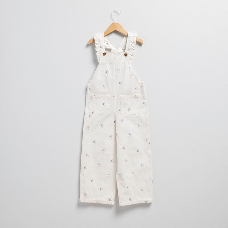 CONIGLIO - Overol Coniglio Casual Niña Algodón con Diseño Floral