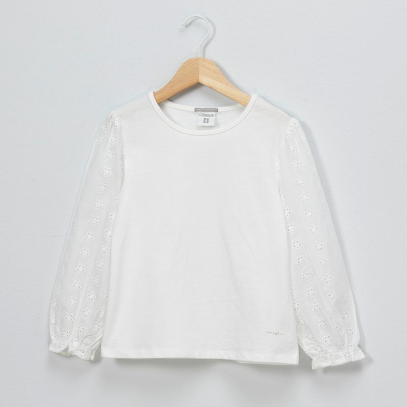 CONIGLIO - Polo Manga Larga Coniglio Algodón Diseño Flores Niña