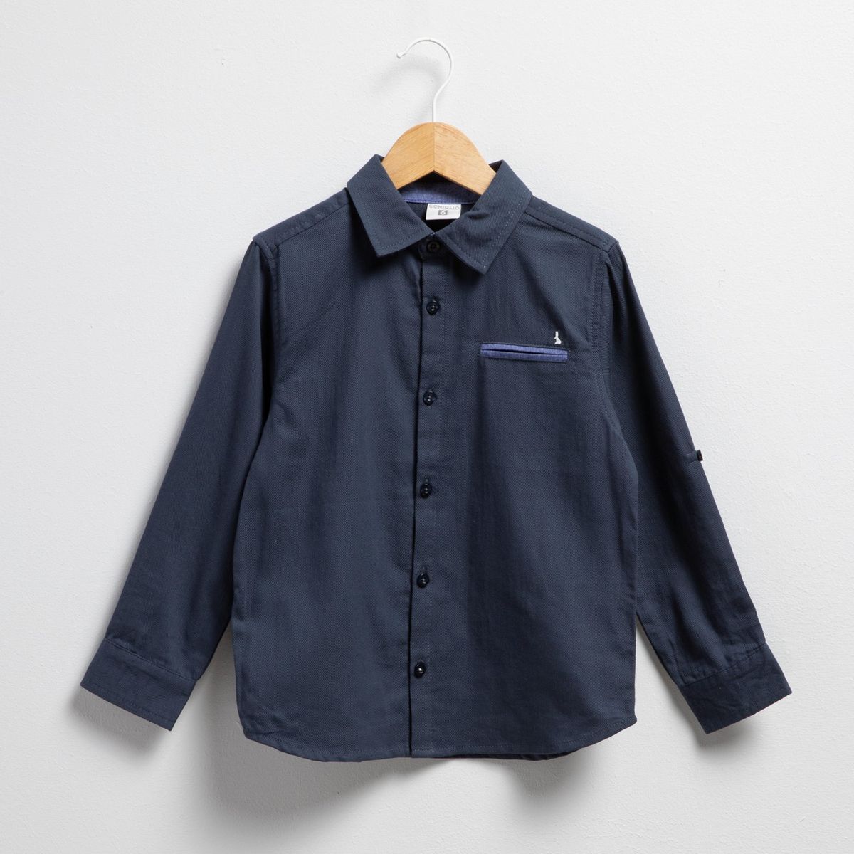 CONIGLIO - Camisa Coniglio Clásica Manga Larga Algodón Niño