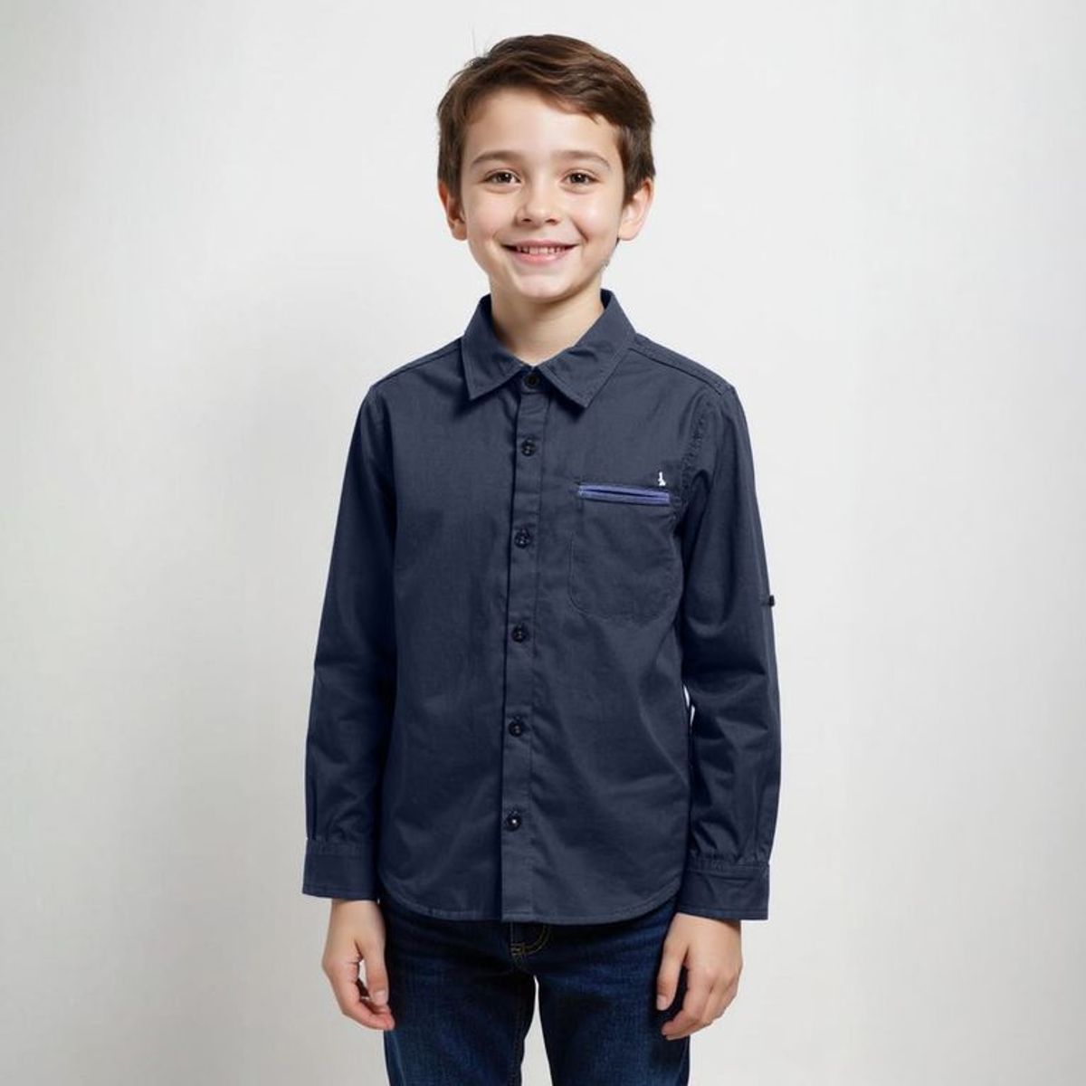 CONIGLIO - Camisa Coniglio Clásica Manga Larga Algodón Niño