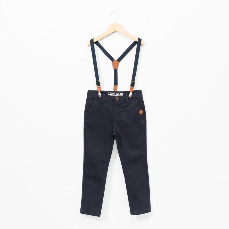 CONIGLIO - Pantalón Coniglio Niño Algodón Tiro Medio Azul Marino