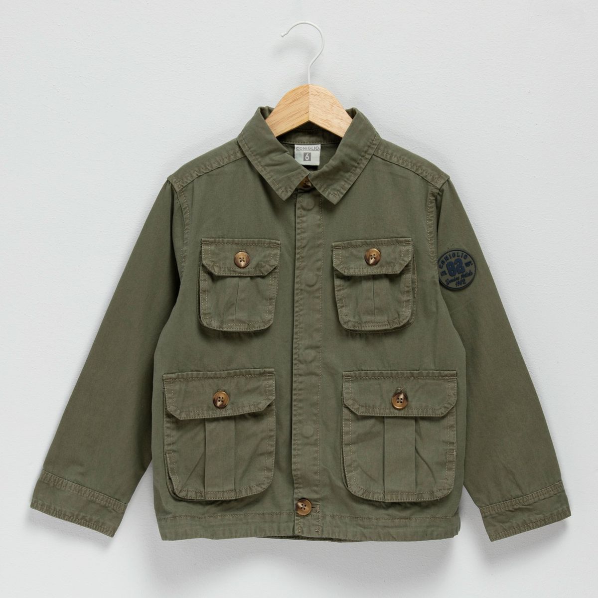 CONIGLIO - Casaca Coniglio Algodón Manga Larga Niño Verde Oliva
