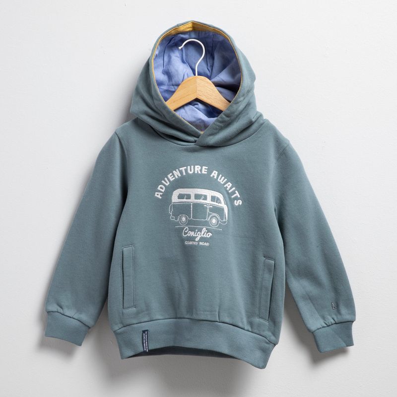 CONIGLIO - Polera Coniglio Algodón Manga Larga con Gorro Niño