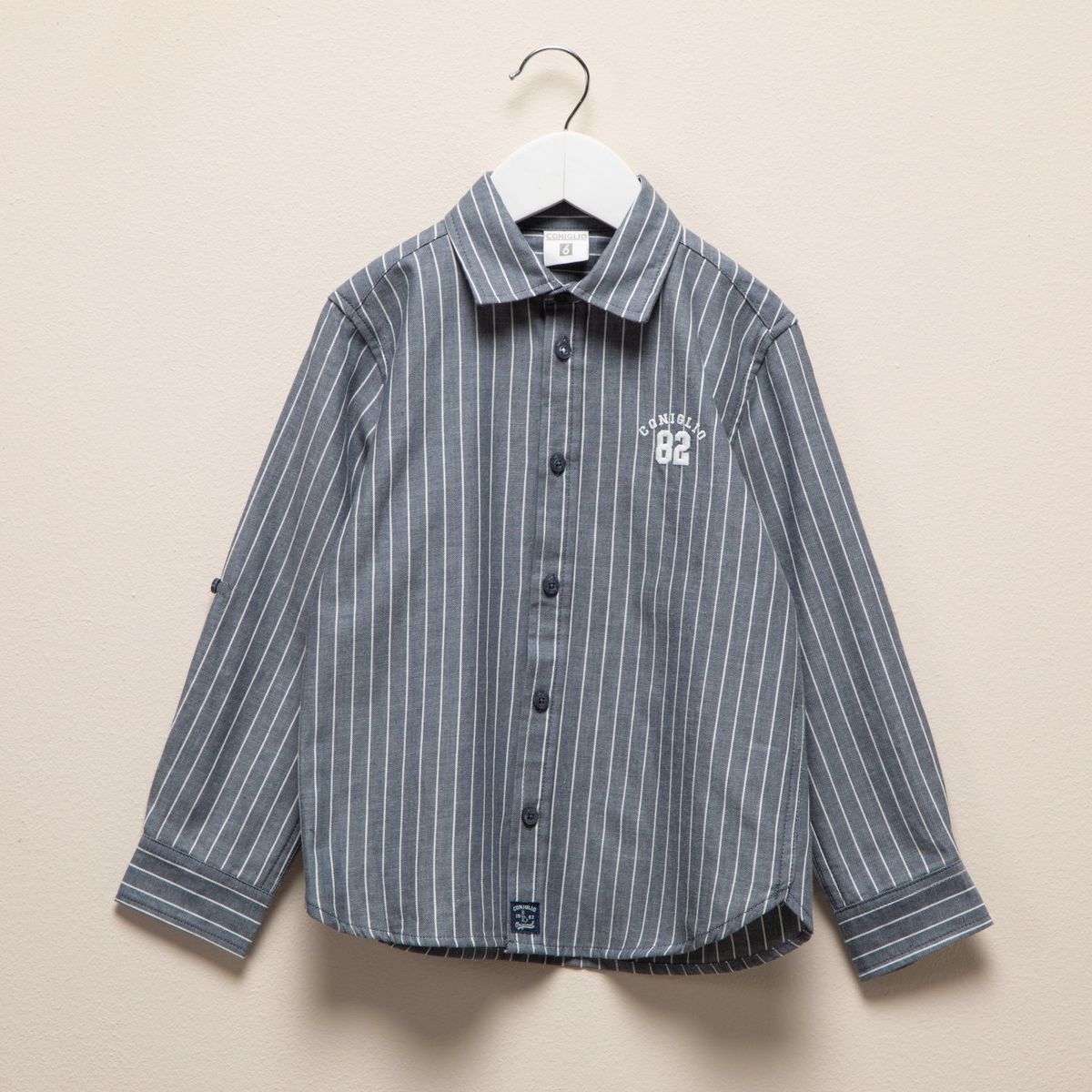 CONIGLIO - Camisa Coniglio Manga Larga Algodón Niño Diseño Cuadros