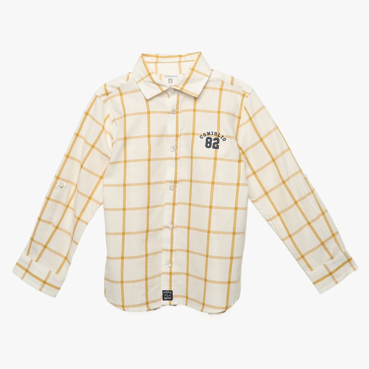 CONIGLIO - Camisa Coniglio Manga Larga Algodón Niño Diseño Cuadros