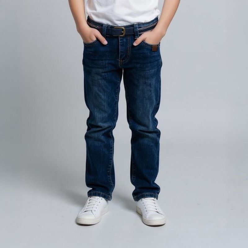 CONIGLIO - Jeans Coniglio Niño Tiro Medio Denim con Cinturón