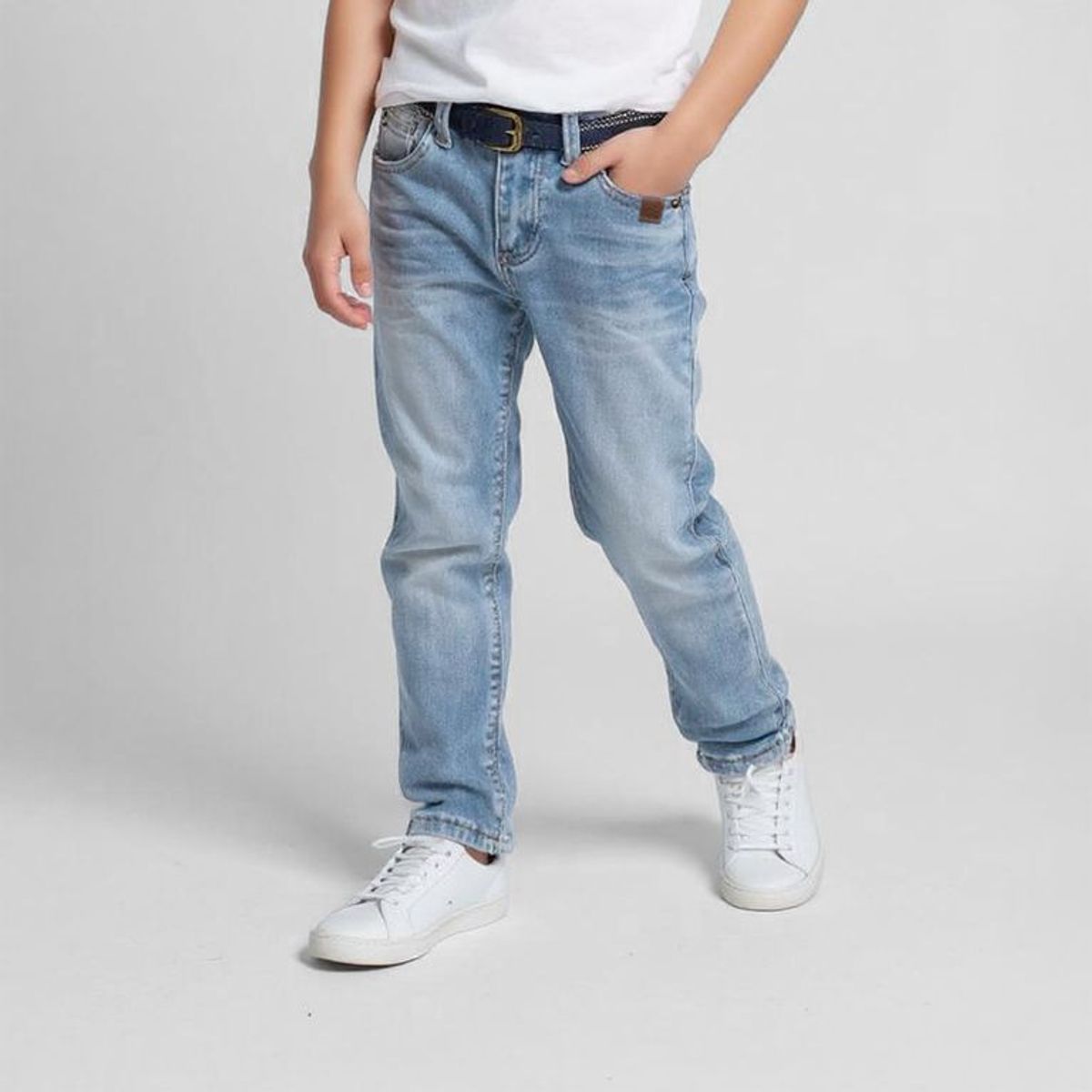 CONIGLIO - Jeans Coniglio Niño Tiro Medio Denim con Cinturón