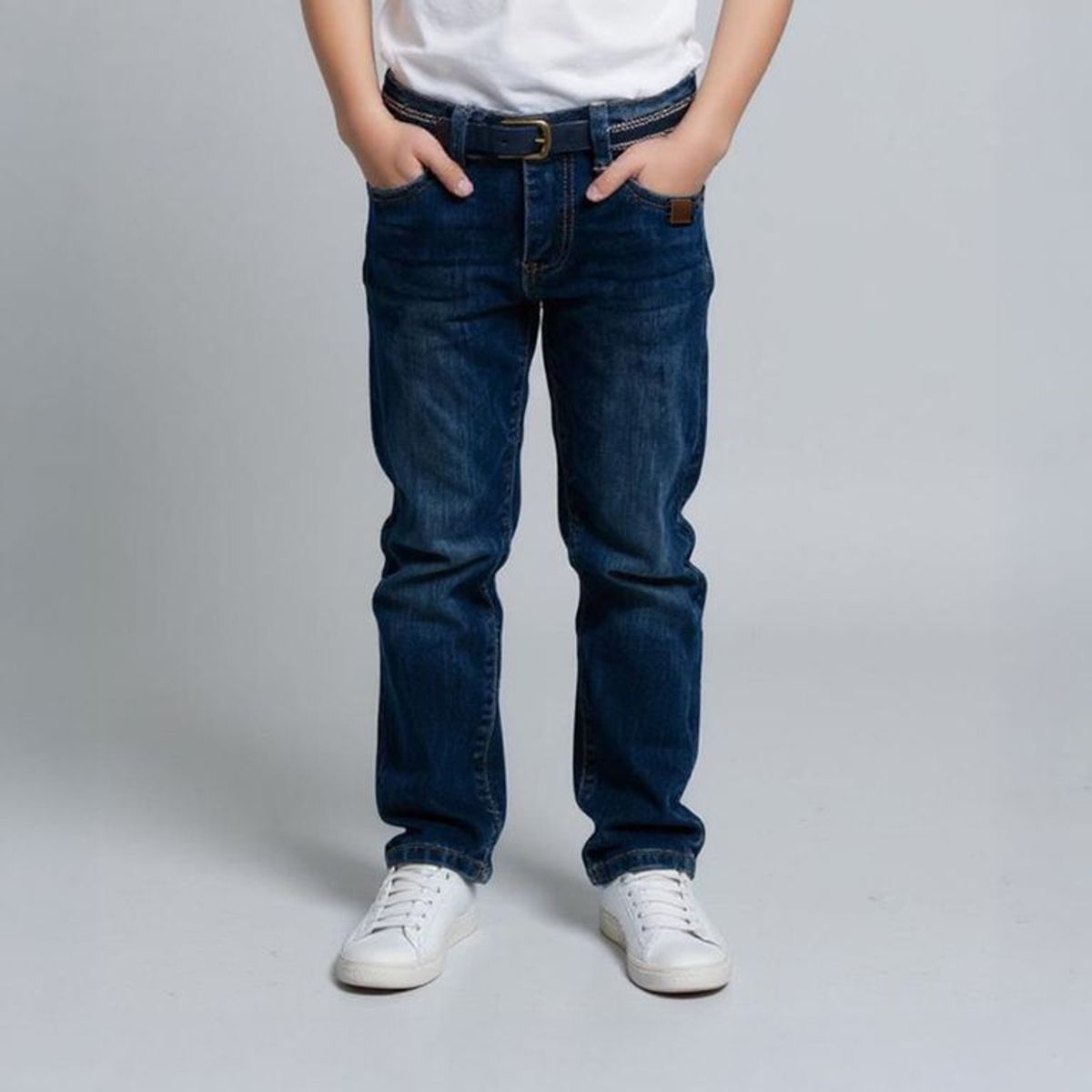 CONIGLIO - Jeans Coniglio Niño Tiro Medio Denim con Cinturón