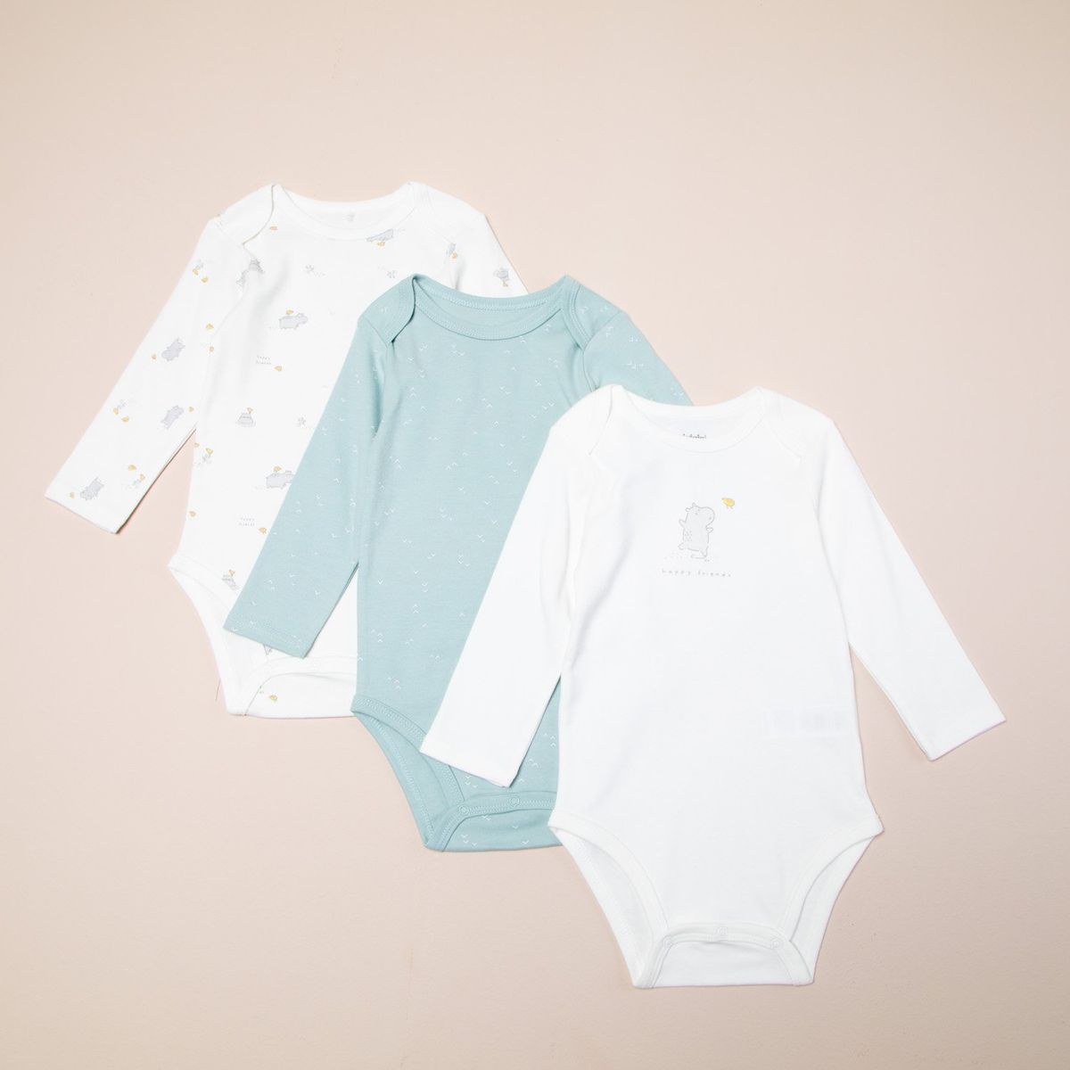 YAMP - Bodys Yamp Pack 3 Algodón Manga Larga Bebé Niño
