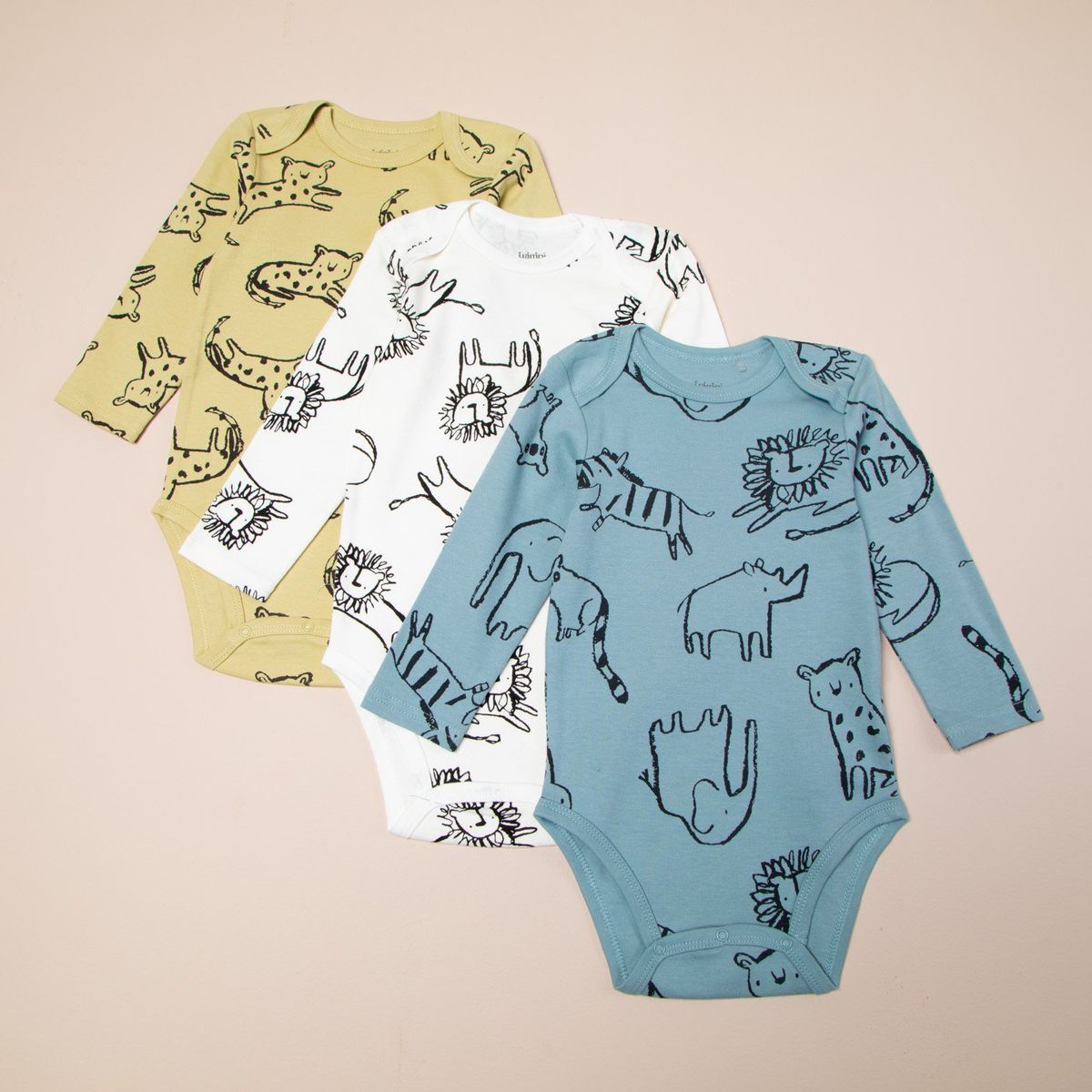 YAMP - Bodys Yamp Pack 3 Algodón Manga Larga Bebé Niño
