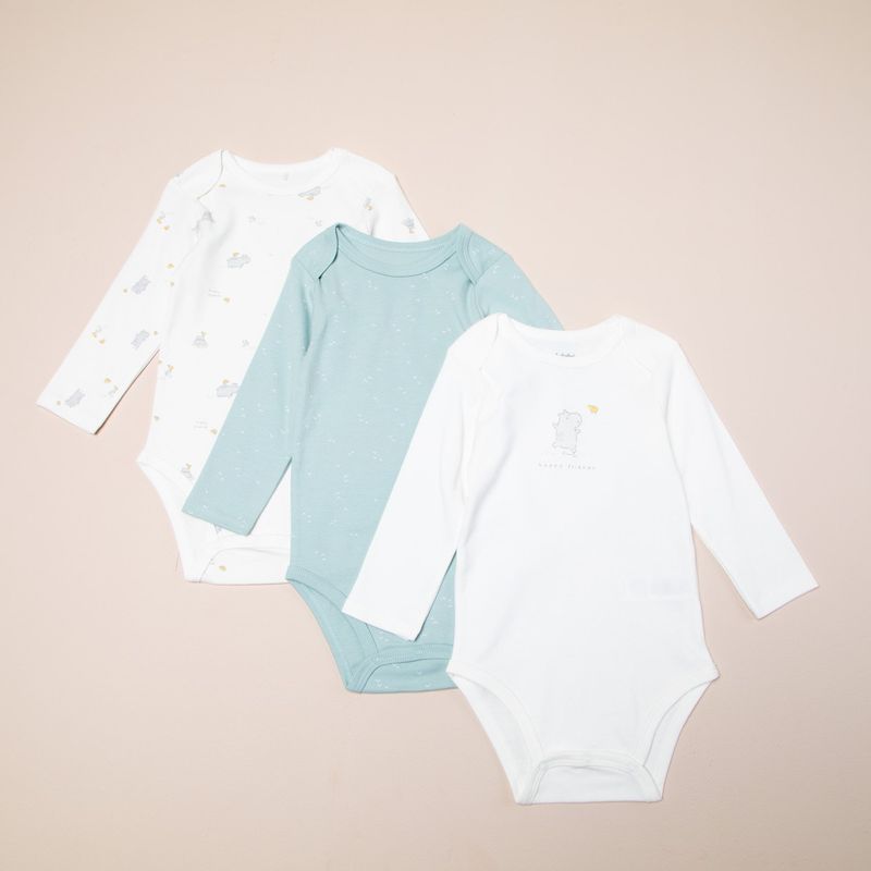 YAMP - Bodys Yamp Pack 3 Algodón Manga Larga Bebé Niño