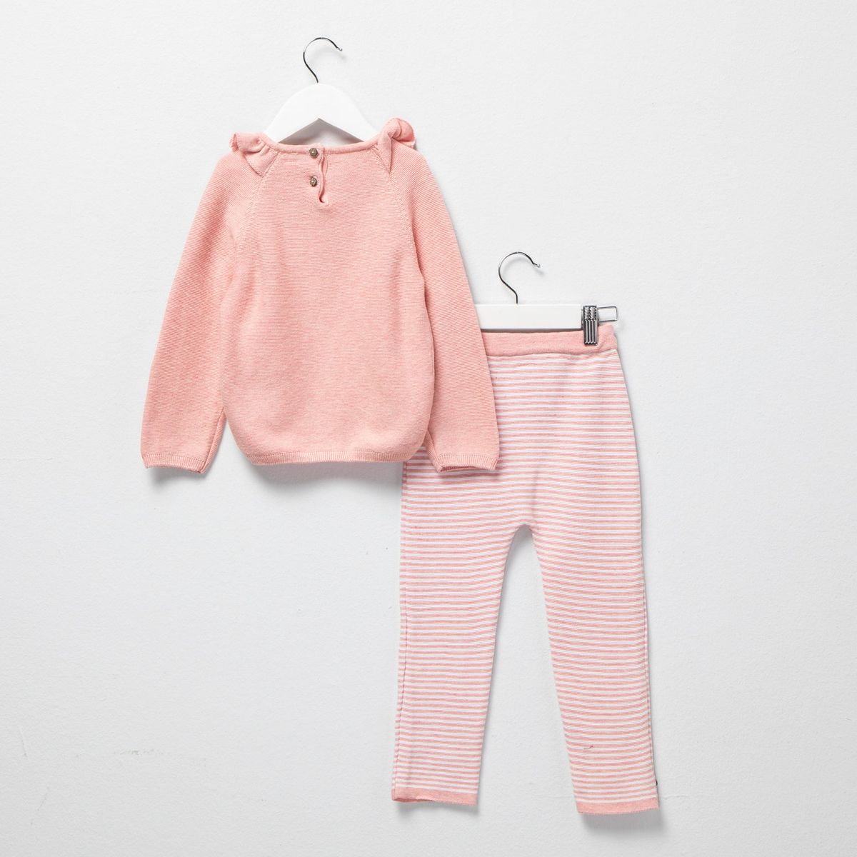 YAMP - Conjunto Yamp Casual Algodón Bebé Niña 2 Piezas Rosado
