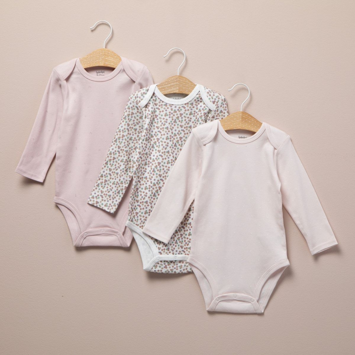 YAMP - Pack de 3 Bodys Yamp Algodón Manga Larga Bebé Niña