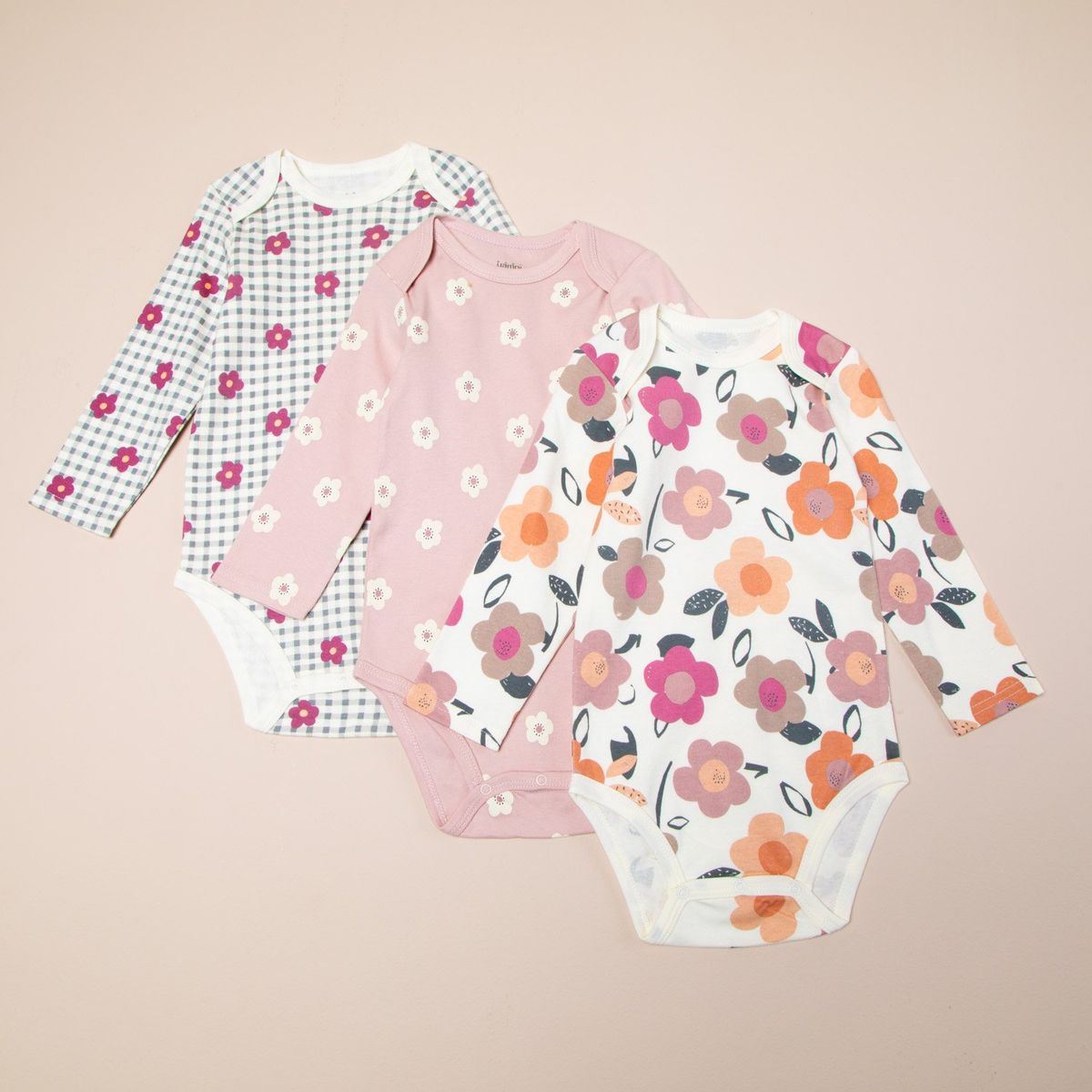 YAMP - Pack de 3 Bodys Yamp Algodón Manga Larga Bebé Niña