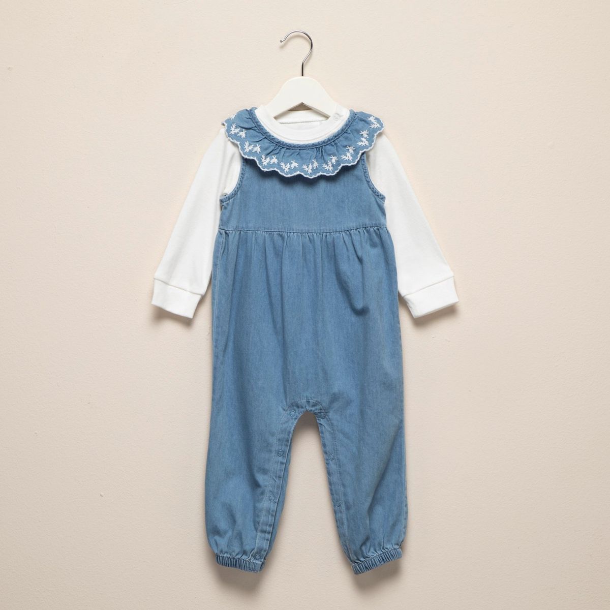 YAMP - Conjunto Casual Yamp Overol y Body Algodón Bebé Niña