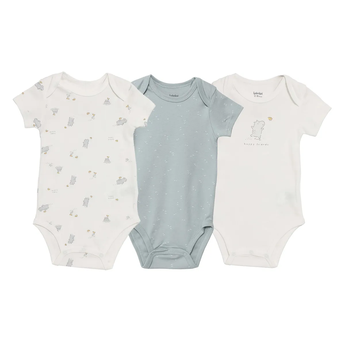 YAMP - Body Bebé Niño Pack X3 Algodón Yamp