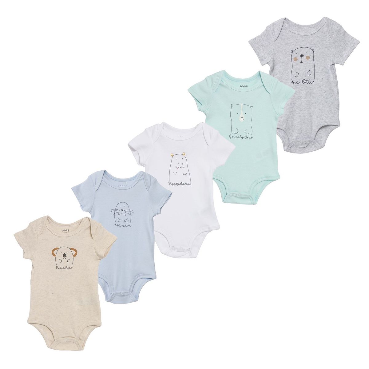 YAMP - Body Bebé Niño Pack X5 Algodón Yamp