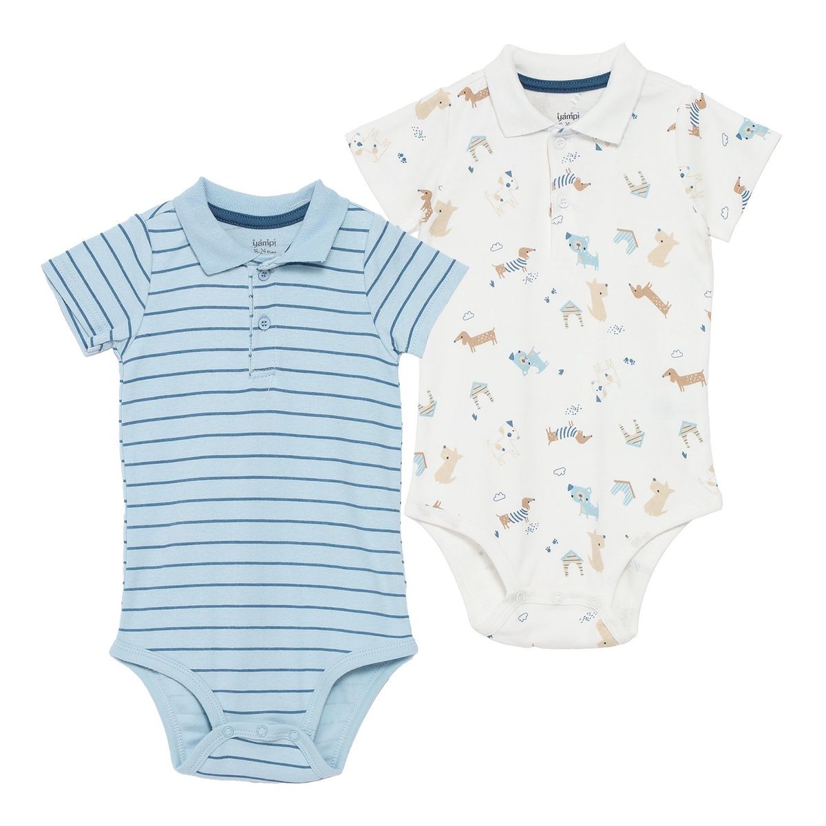 YAMP - Body Bebé Niño Pack X2 Algodón Yamp