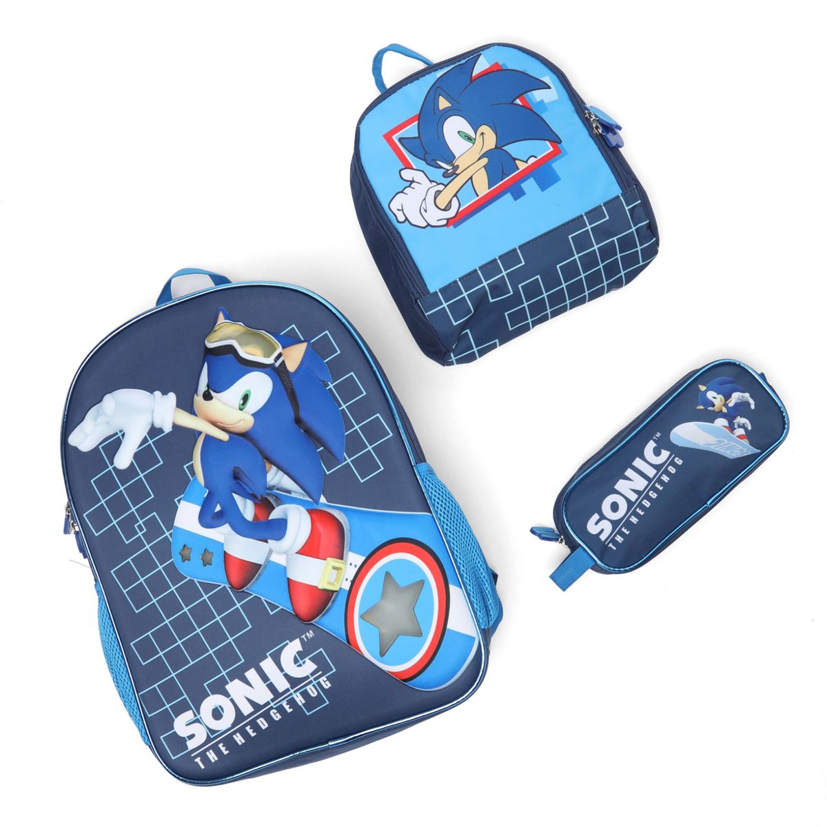 SONIC - Mochila Niño Pack x3 Sonic