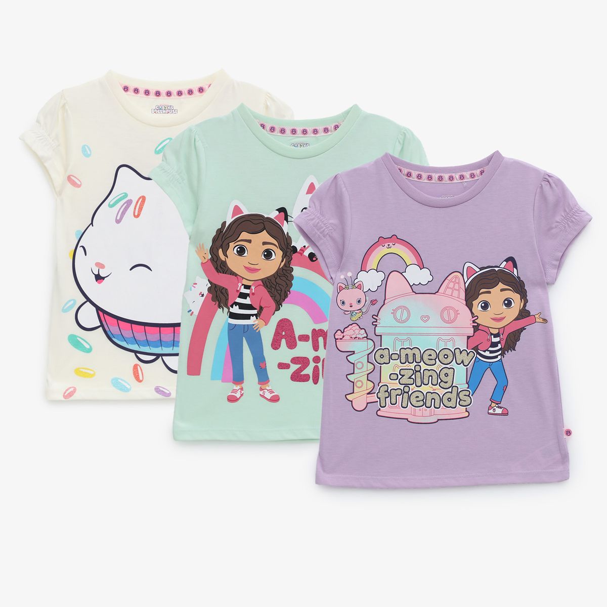 LA CASA DE GABBY - Polo Niña Pack X3 Algodón Gabbys Dollhouse