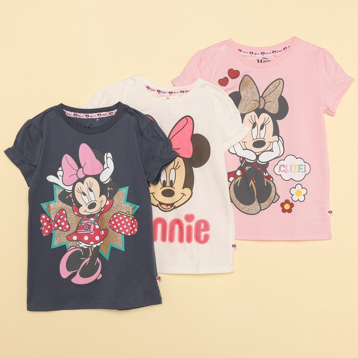 MINNIE - Polo Niña Pack X3 Algodón Minnie