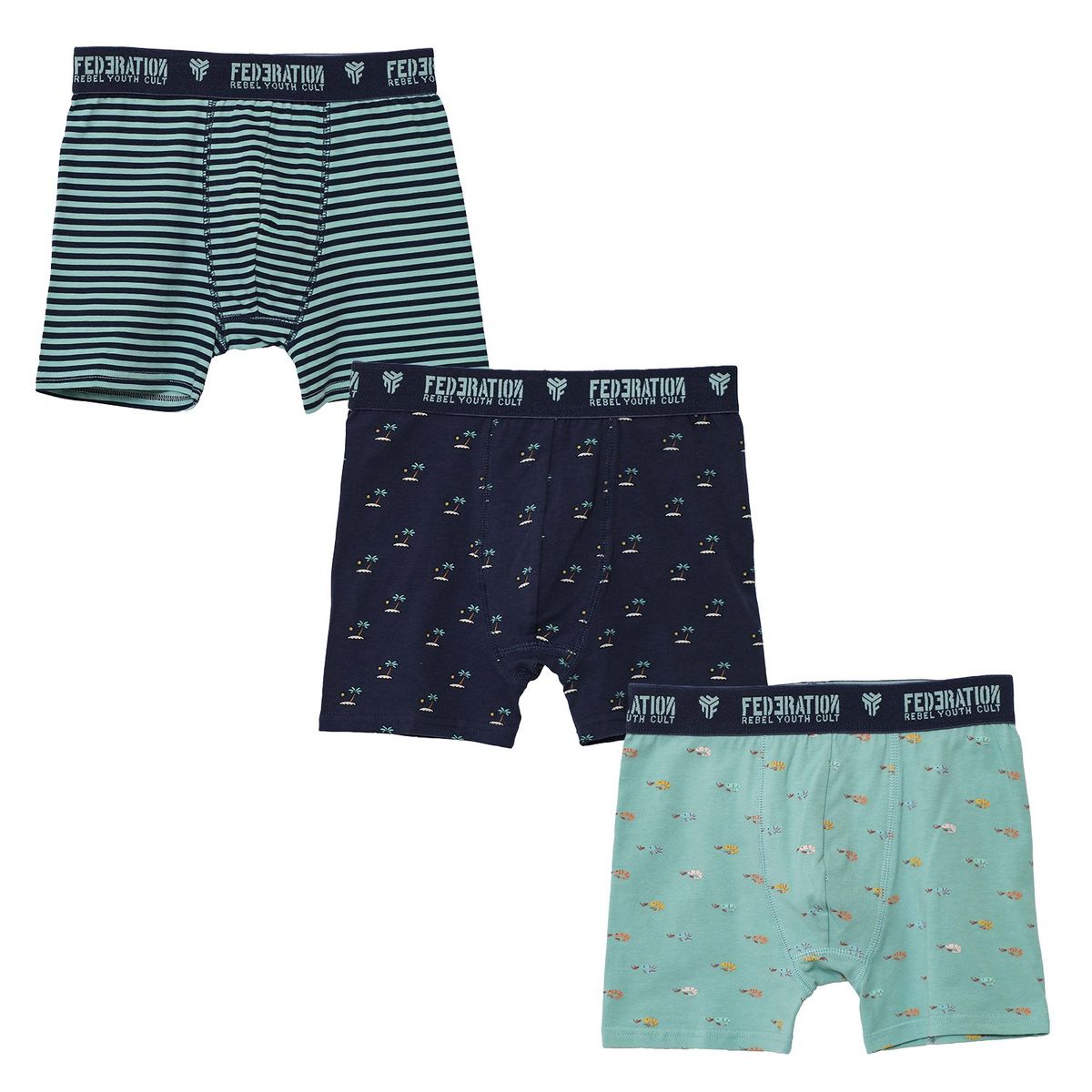 FEDERATION - Boxers Niño Pack X3 Algodón Federation