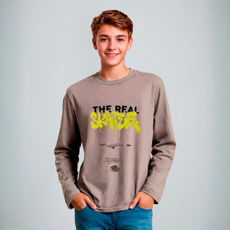 FEDERATION - Polo Federation Manga Larga Algodón Niño Estampada Casual